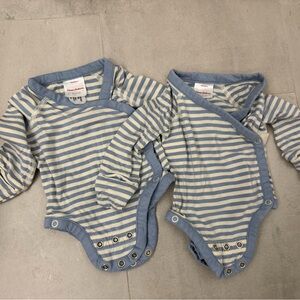Hanna Andersson Blue and White Striped Onesie